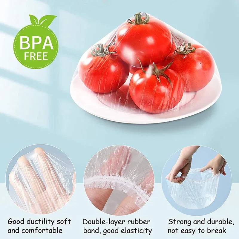 100pcs Disposable Food Cover Plastic