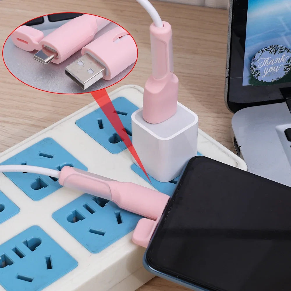 6-1PCS Charger Cable Protective Cap for Android Micro USB Type C Dustproof Cable Protector Cord Saver Data Line Silicone Cover