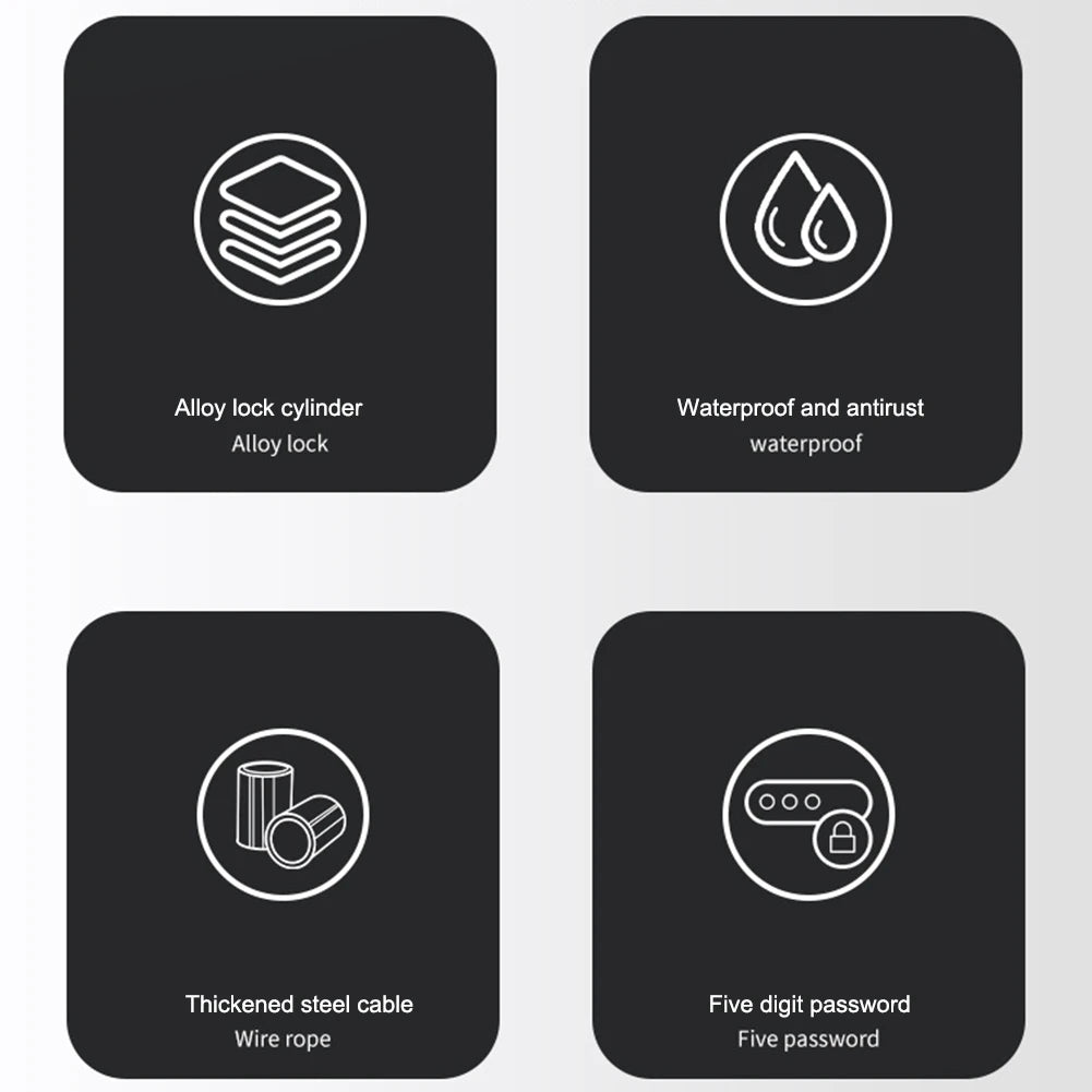 Bike Lock 5 Digit Code Combination Universal Bicycle Lock Bicycle Security Locking Equipment MTB Anti-theft Bike Accessories