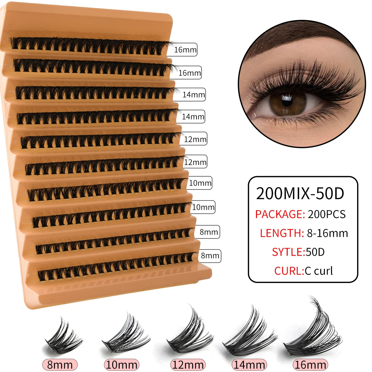 10/14 Rows Natural Eyelash Extension Premade Volume Fans Individual Lashes Mink False Eyelashes Cluster Lashes Makeup Cilia