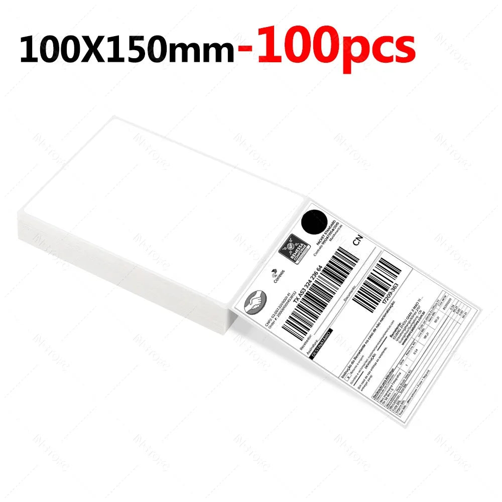 4x6 inch Direct Thermal Labels 500/100 Labels Per stacked Strong Adhesive Resistant Waterproof For Shipping label 100x150mm