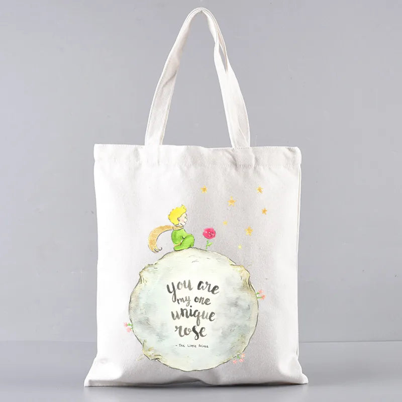 Little Prince Earth Space Y2K Art Harajuku Tote Set - Women's Spacious Shoulder Bag with Easy Access & Matching Clutch Pouch