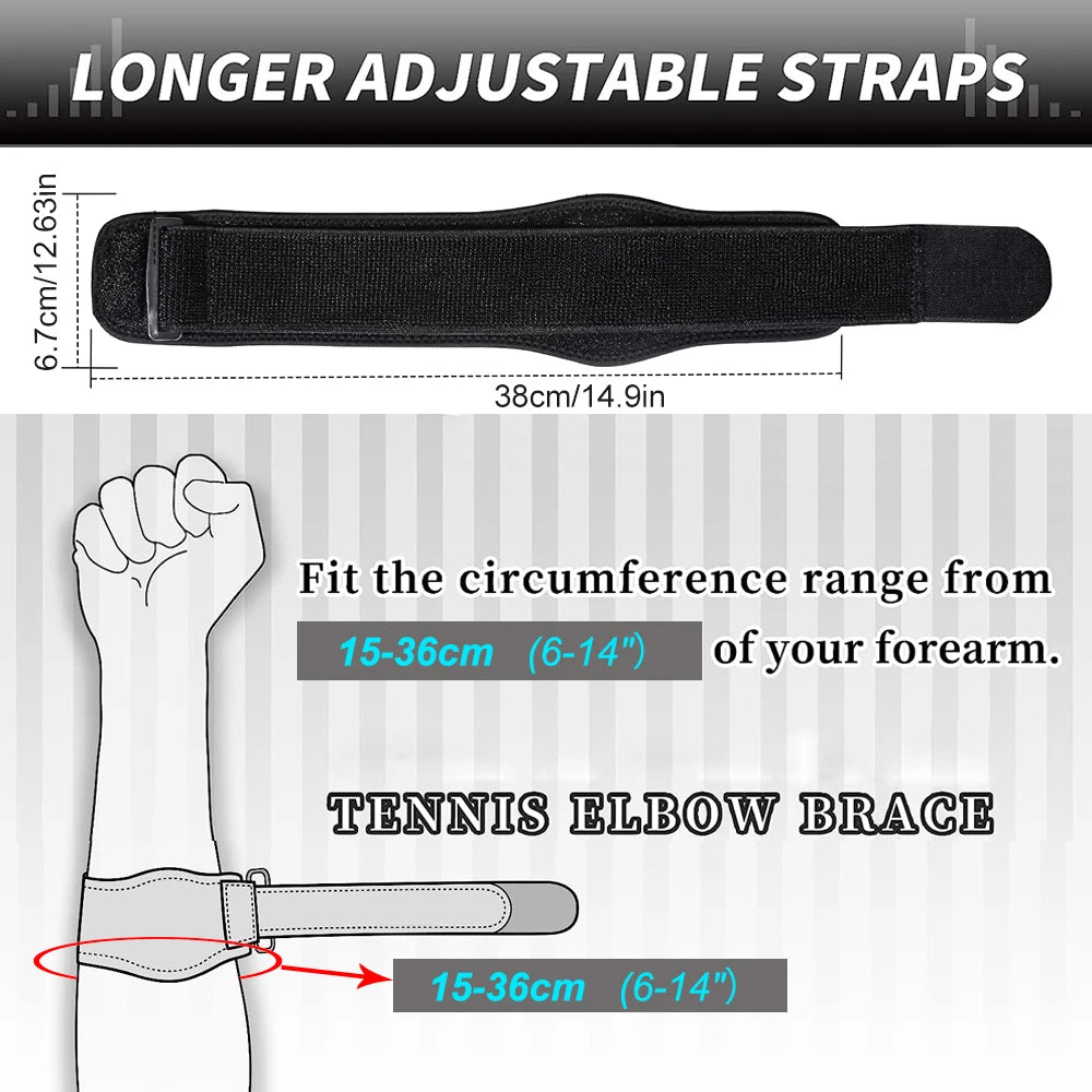 Tennis Elbow Brace – Forearm Strap with Compression Pad for Tendonitis & Muscle Support