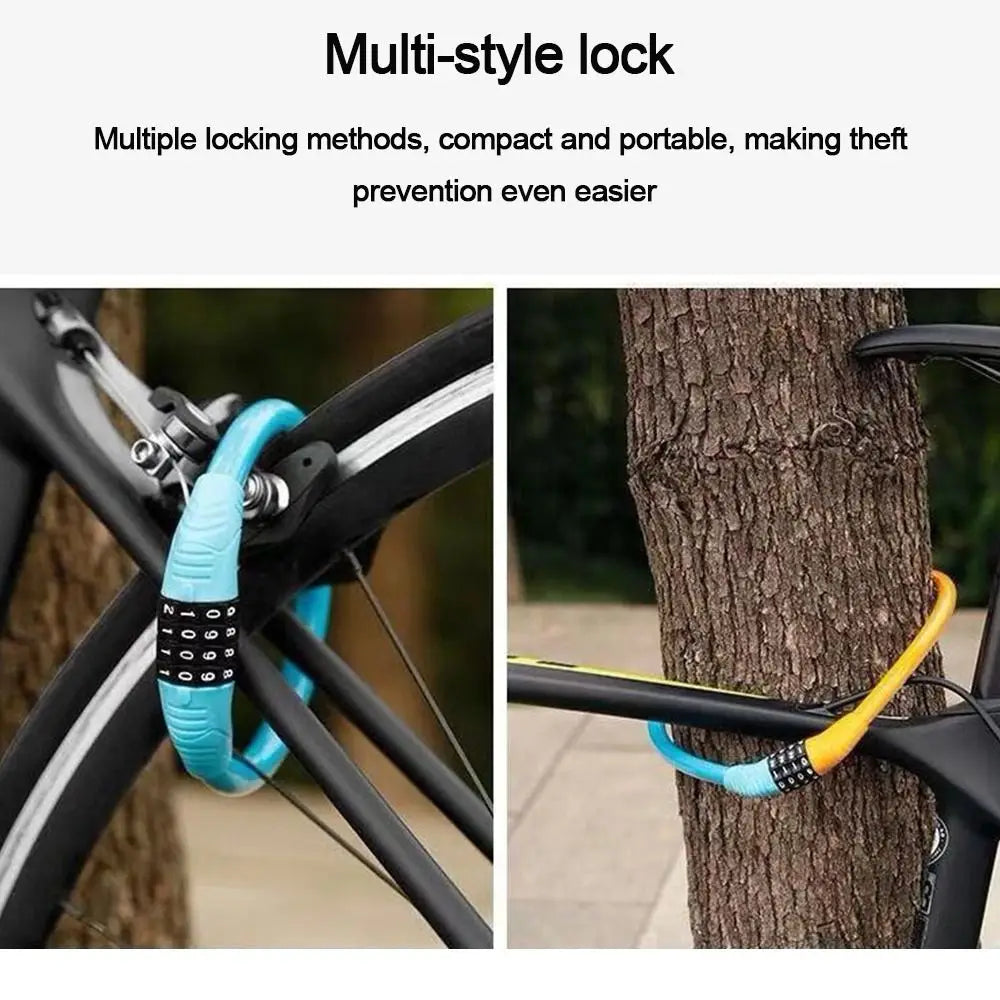 2 Pack Bicycle Safety Lock Helmet Lock Password Rope Steel Wire Lock Mountain Bike Backpack Lock Portable Combination