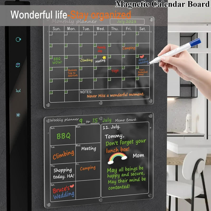 A4 Magnetic Calendar Board with Pens