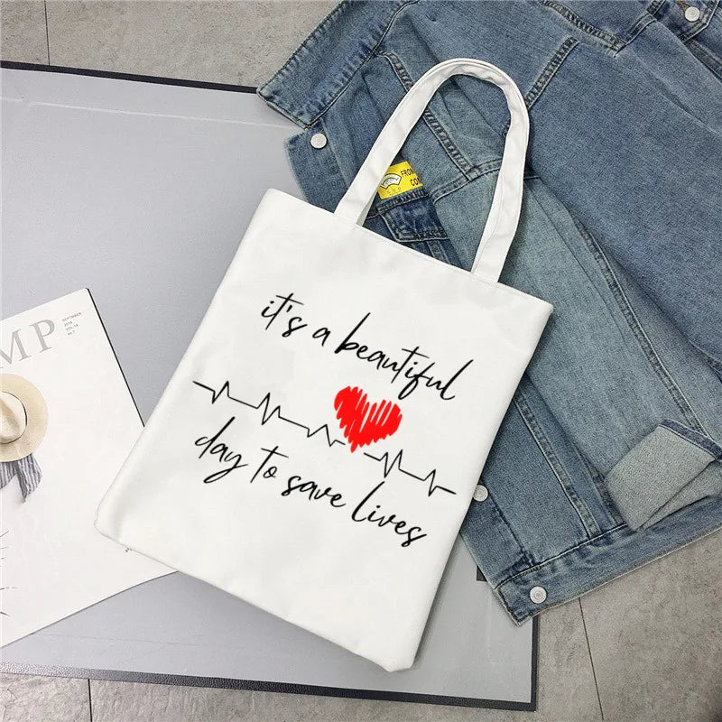 Greys Anatomy Tote Set - Women's You're My Person Heart Shoulder Bag with Easy Access & Matching Clutch Pouch Gift for Nurse