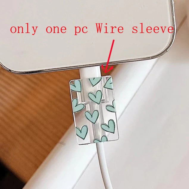 Pink Cable Protectors Set For iPhone 14 13Pro 11 Fast Charging Protector USB Data Cable Line Protection Sprial Cable Protective
