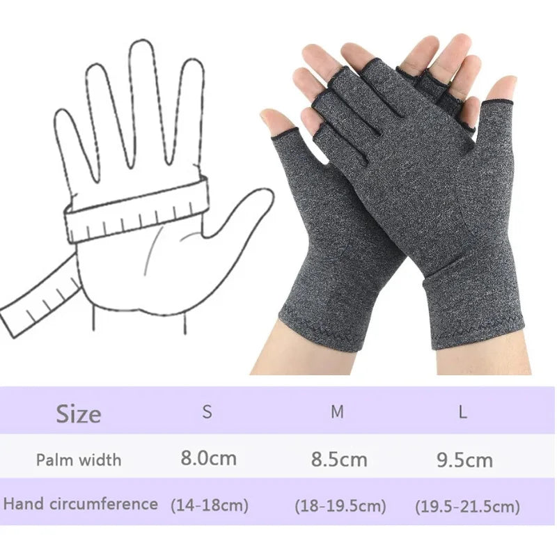 Touchscreen Arthritis Compression Gloves – Fingerless Hand Support for Swelling & Joint Stiffness