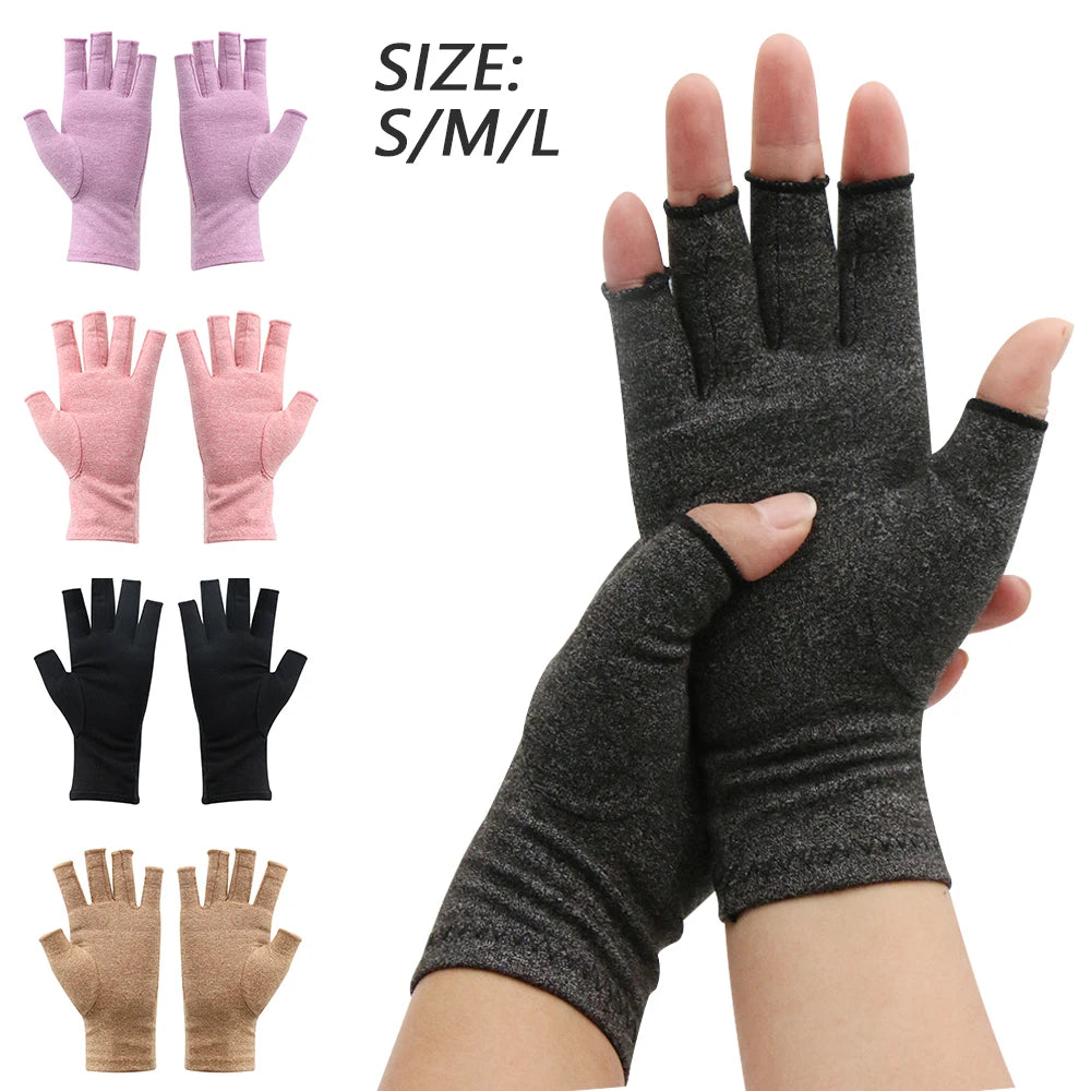 Touchscreen Arthritis Compression Gloves – Fingerless Hand Support for Swelling & Joint Stiffness