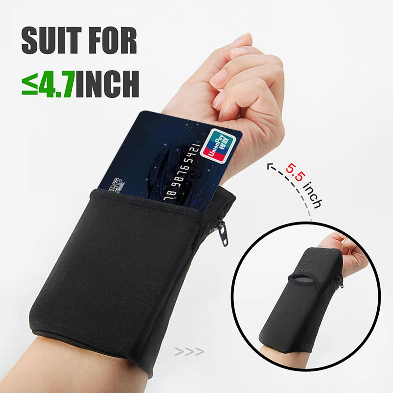 Sport Mini Cotton Wrist Pocket – Hidden Zipper Wallet for Running, Travel & Everyday Use