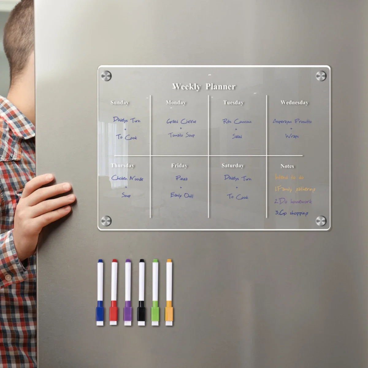 A4 Magnetic Calendar Board with Pens