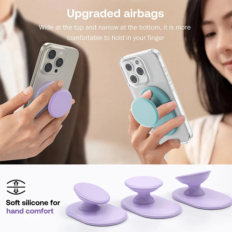 For Magsafe Magnetic Phone Grip Tok Stand For iPhone Silicone Phone Grip Ring Stand Foldable Pocket Socket Pop Stand Holder