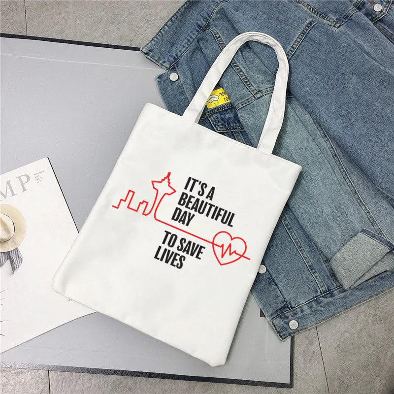 Greys Anatomy Tote Set - Women's You're My Person Heart Shoulder Bag with Easy Access & Matching Clutch Pouch Gift for Nurse