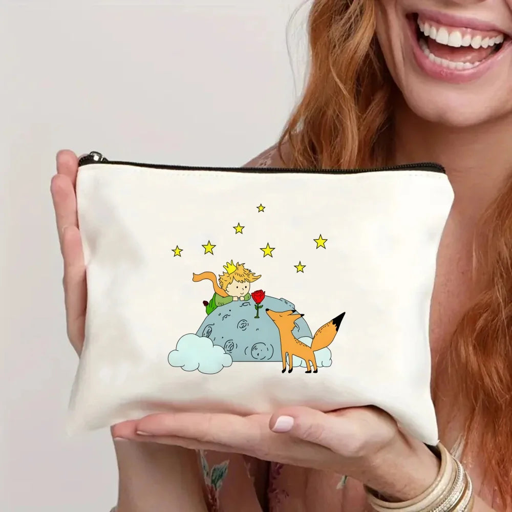 Little Prince Earth Space Y2K Art Harajuku Tote Set - Women's Spacious Shoulder Bag with Easy Access & Matching Clutch Pouch