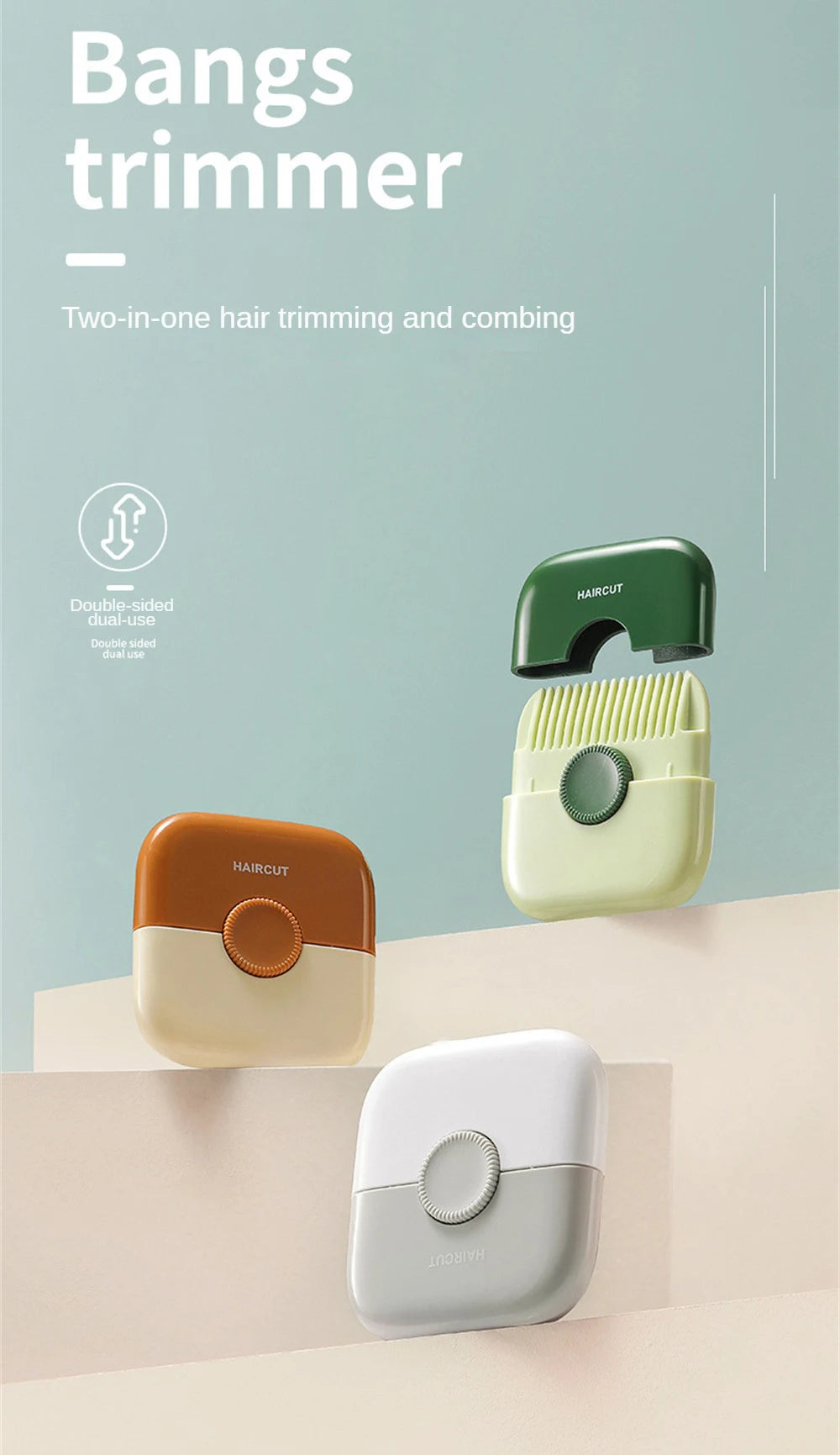 2 in 1 Baby HairCut and Hairdressing Comb Trim Bangs and Broken Hair Bangs Trimmer Manual Portable Children's Hair Clipper