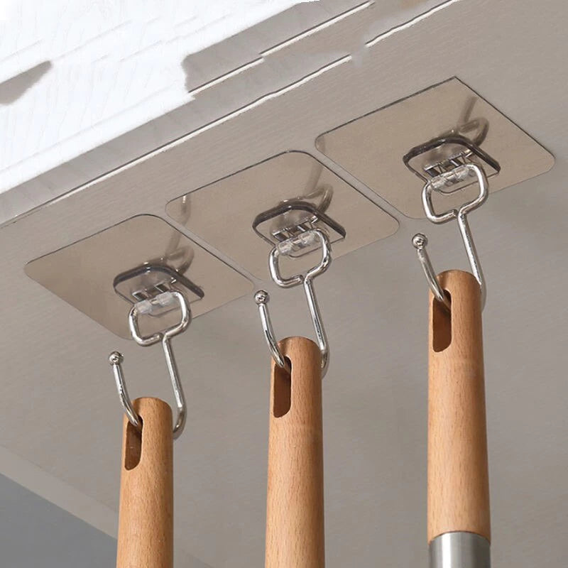 Set of 20 Heavy-Duty Wall Adhesive Hook – Waterproof Stainless Steel Hook with Anti-Rust Coating, Holds Up to 5kg