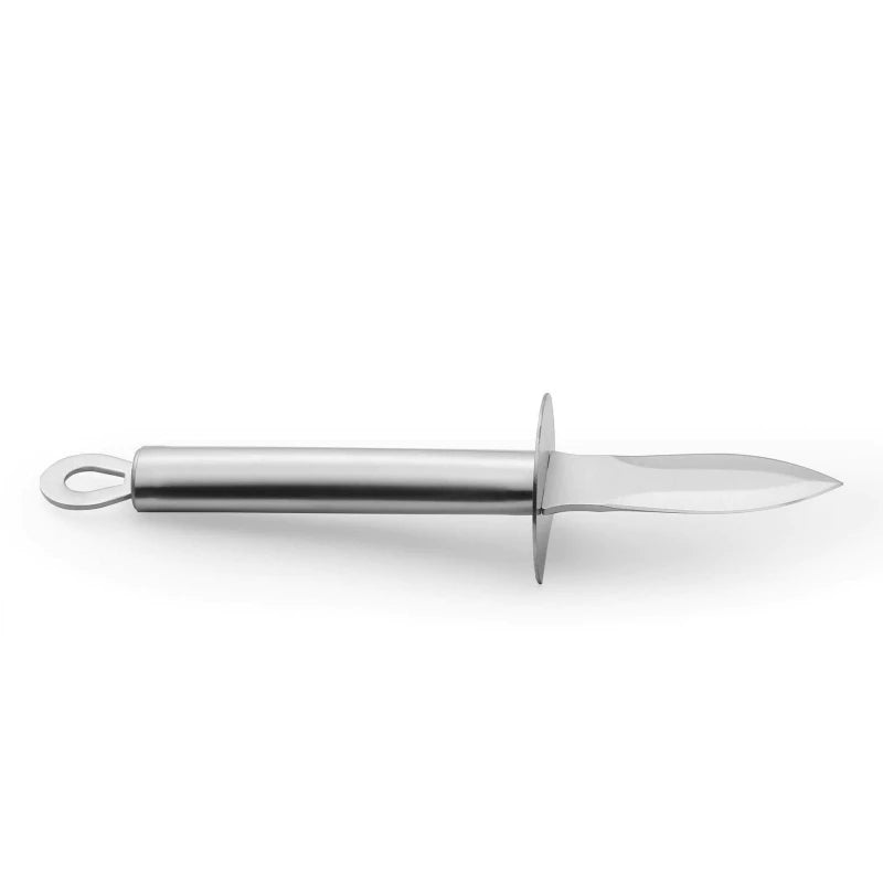 Professional Oyster Shucking Knife with Wooden & Anti-Slip Stainless Steel Handle, Durable Steel Blade for Easy Shell Opening