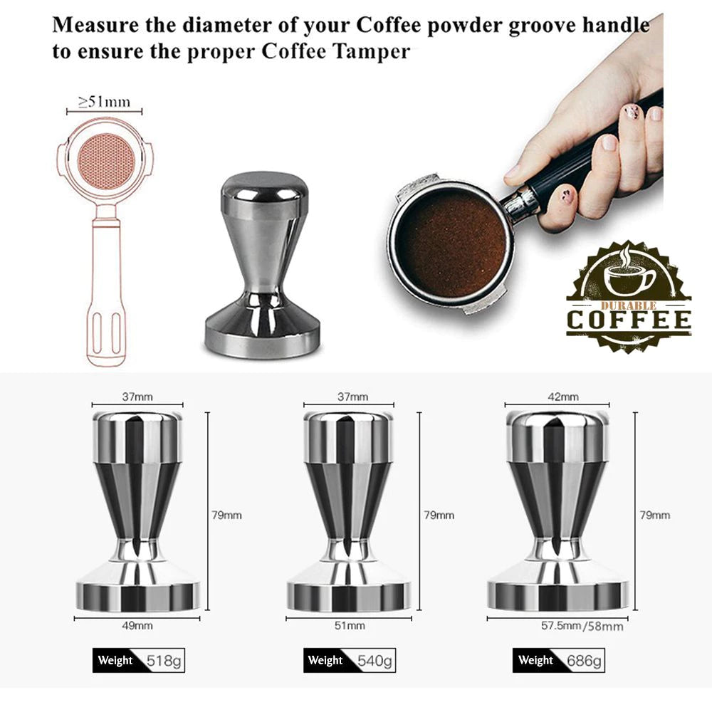 304 Stainless Steel Espresso Tamper – Multiple Styles and Sizes