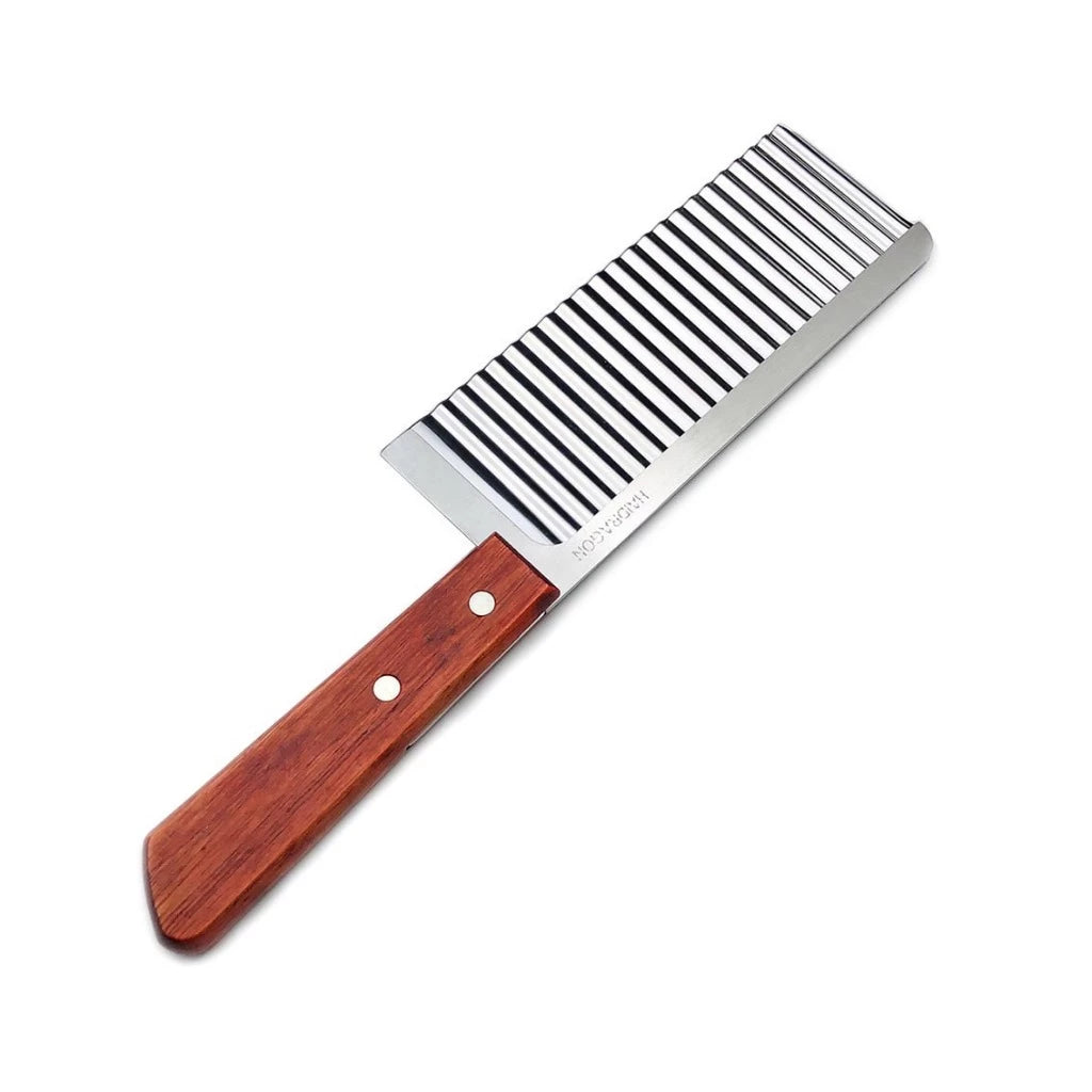 Wavy Slicer with Wooden Handle – Sharp and Convenient Tool for Evenly Slicing Fruits, Vegetables, and Milk Tea Jelly – 28cm